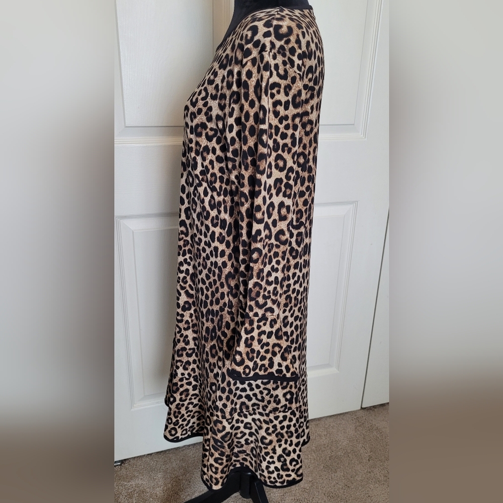 Michael Kors Women’s Long Sleeve Knee Length Leopard Print Dress Size Large - Picture 6 of 7